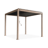 3x3m pérgola bioclimática de alumínio com lâminas ajustáveis, Triomphe 3x3m, Madeira, 301x301x250 cm