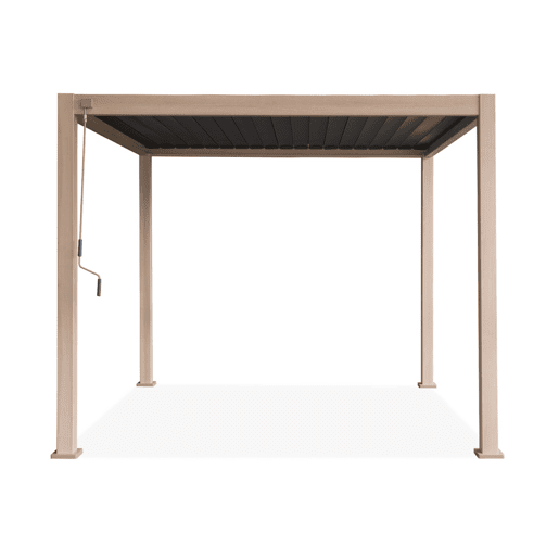 3x3m pérgola bioclimática de alumínio com lâminas ajustáveis, Triomphe 3x3m, Madeira, 301x301x250 cm