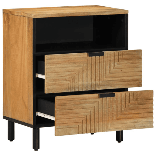 vidaXL Mesa de cabeceira 50x33x60 cm madeira de mangueira maciça