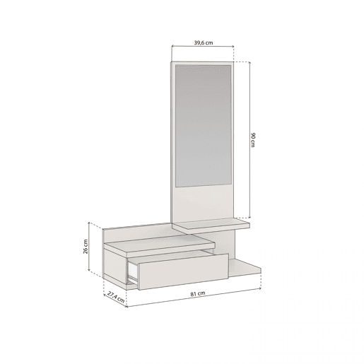 Móveis para corredores Fiord SH Blanco Roto 81 x 116 x 27,4 cm