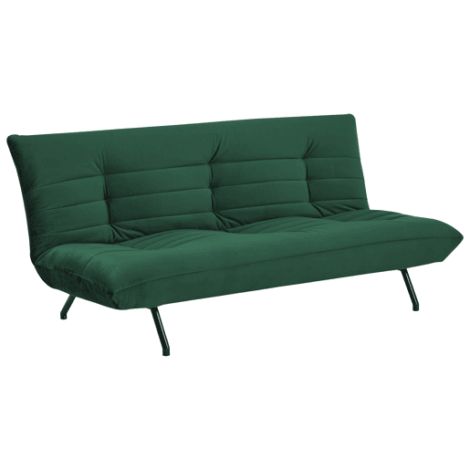 ANATOLE Sofá-cama de 3 lugares em veludo verde