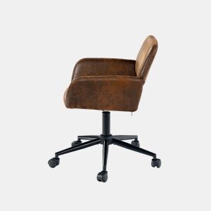 Poltrona giratória relax estofada ROSS KD SUEDE CASTANHO PRETO G