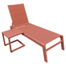 Conjunto de espreguiƧadeira e mesa de apoio BARBADOS em textilene terracota - alumĆnio terracota