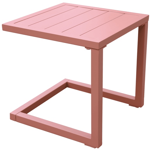 Conjunto de espreguiçadeira e mesa de apoio BARBADOS em textilene terracota - alumínio terracota Conjunto de espreguiçadeira e mesa de apoio BARBADOS em textilene terracota - alumínio terracota