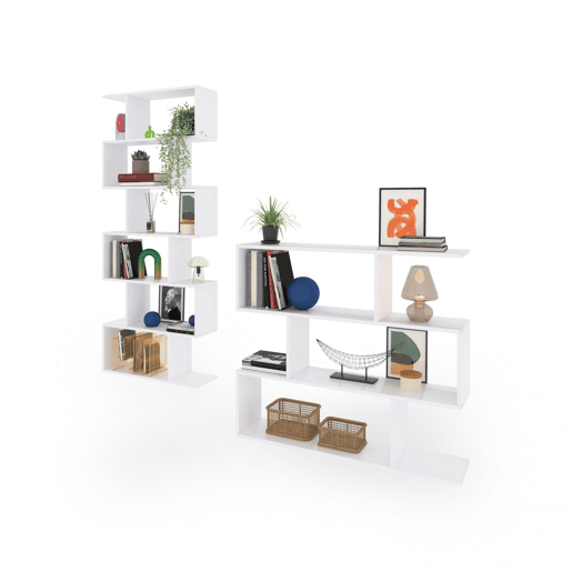 Conjunto de estantes Zoe Branco brilhante 80 x 192 x 24 cm