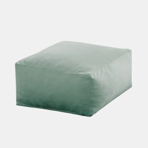 Otomana quadrada PALAU - Assento em veludo verde 50x50 cm