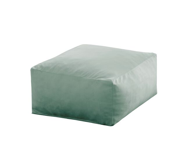 Puf cuadrado palau - asiento de terciopelo verde 50x50 cm
