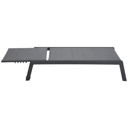 Conjunto de 2 espreguiçadeiras e mesa de apoio BARBADOS em textilene cinzento - alumínio cinzento antracite