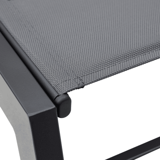 Conjunto de 2 espreguiçadeiras e mesa de apoio BARBADOS em textilene cinzento - alumínio cinzento antracite
