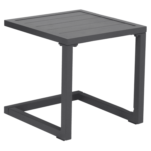 Conjunto de 2 espreguiçadeiras e mesa de apoio BARBADOS em textilene cinzento - alumínio cinzento antracite
