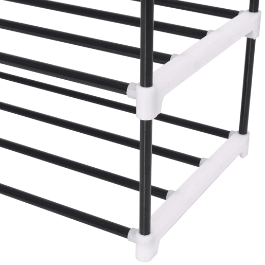 vidaXL Sapateira com 4 prateleiras metal e plástico preto
