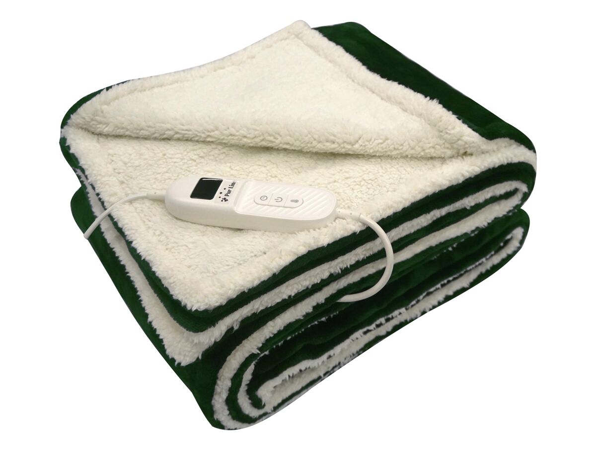 Manta eléctrica con interior forrado en borrego. 130x180cm. que proporciona un calor ideal para relajar músculos.