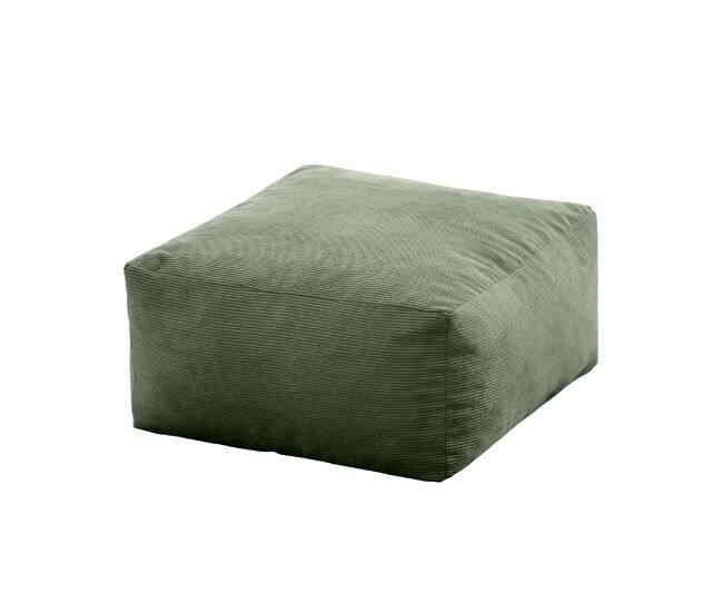 Puf cuadrado 50x50cm pana verde desierto