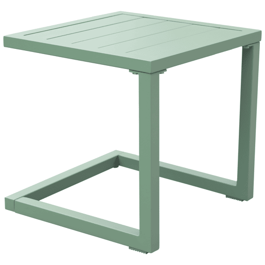 Conjunto de espreguiçadeira e mesa de apoio BARBADOS em textilene verde sálvia - alumínio verde sálvia