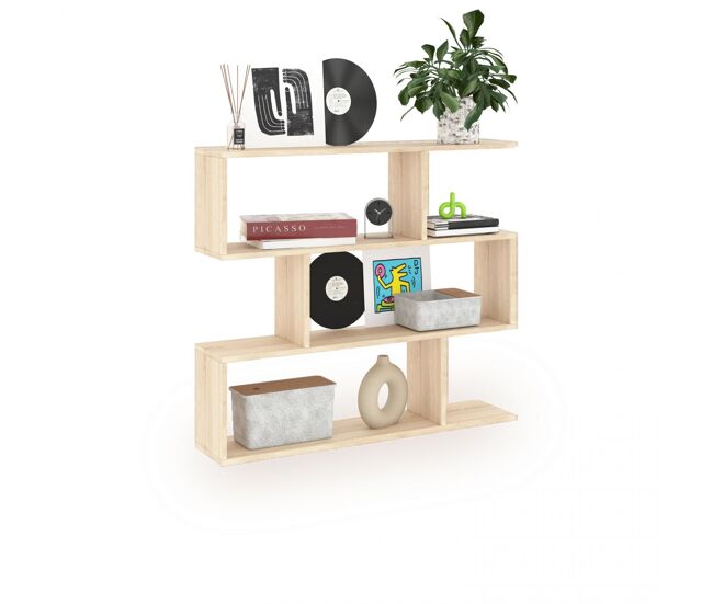 Estantería de diseño modular en roble canadian 97 cm Zoe Low Roble Canadian 110 x 97 x 24 cm