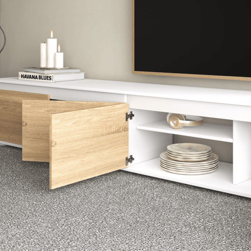 Conjunto de sala de estar com mesa de centro e mesa de jantar Arlet Max V2B Artik White (Branco mate) - Carvalho canadiano 200 x 43 x 41 cm
