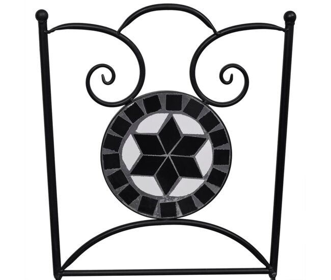Conjunto de jardín salento 2 sillas + mesa blanco/negro