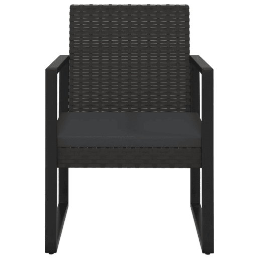 vidaXL 4 pcs conjunto lounge de jardim c almofadões vime PE preto vidaXL 4 pcs conjunto lounge de jardim c almofadões vime PE preto