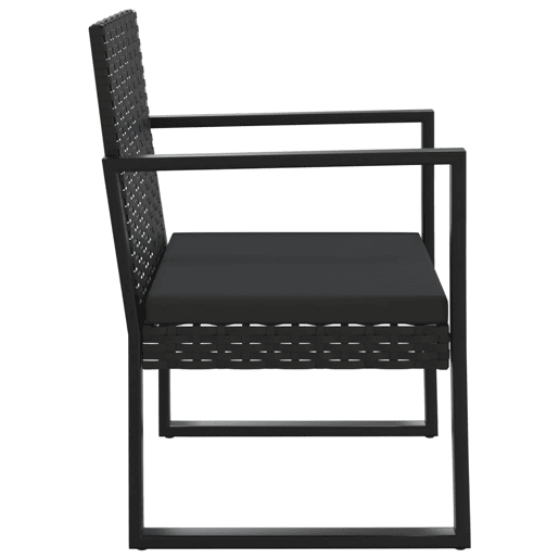 vidaXL 4 pcs conjunto lounge de jardim c almofadões vime PE preto vidaXL 4 pcs conjunto lounge de jardim c almofadões vime PE preto