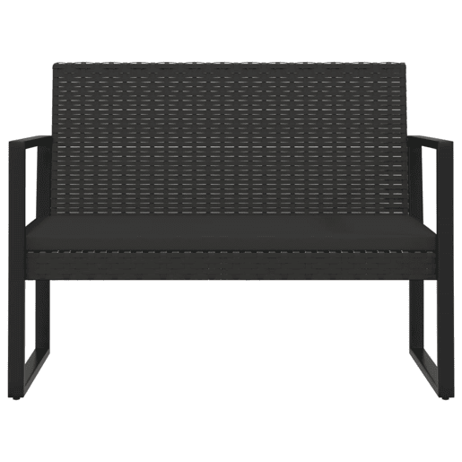 vidaXL 4 pcs conjunto lounge de jardim c almofadões vime PE preto vidaXL 4 pcs conjunto lounge de jardim c almofadões vime PE preto