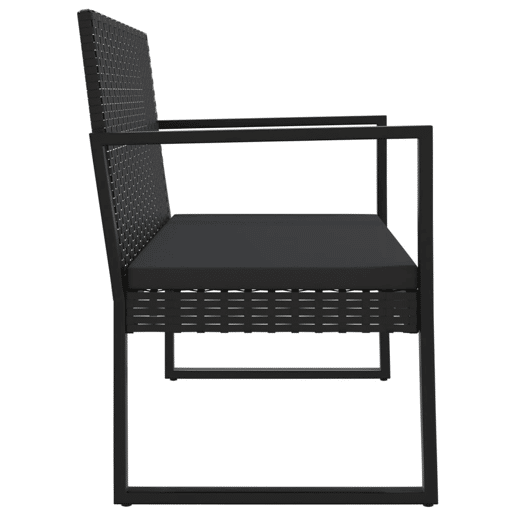 vidaXL 4 pcs conjunto lounge de jardim c almofadões vime PE preto vidaXL 4 pcs conjunto lounge de jardim c almofadões vime PE preto