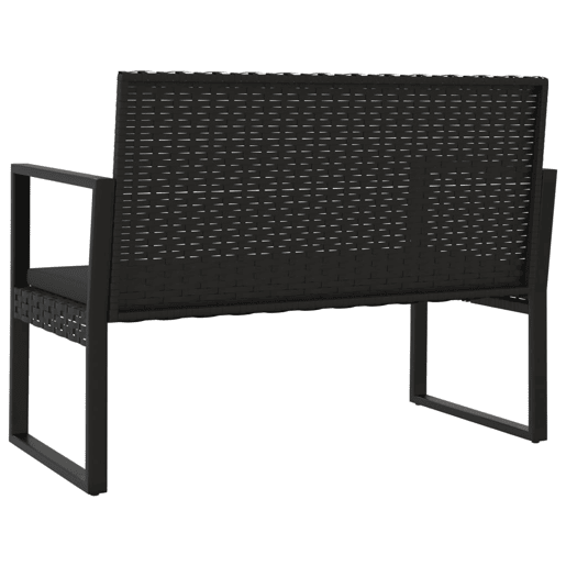 vidaXL 4 pcs conjunto lounge de jardim c almofadões vime PE preto vidaXL 4 pcs conjunto lounge de jardim c almofadões vime PE preto