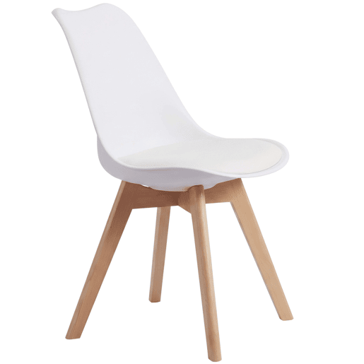 Pacote de 4 cadeiras estilo nórdico em branco e carvalho 83x49x56 cm