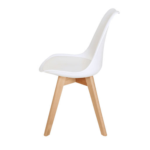 Pacote de 4 cadeiras estilo nórdico em branco e carvalho 83x49x56 cm
