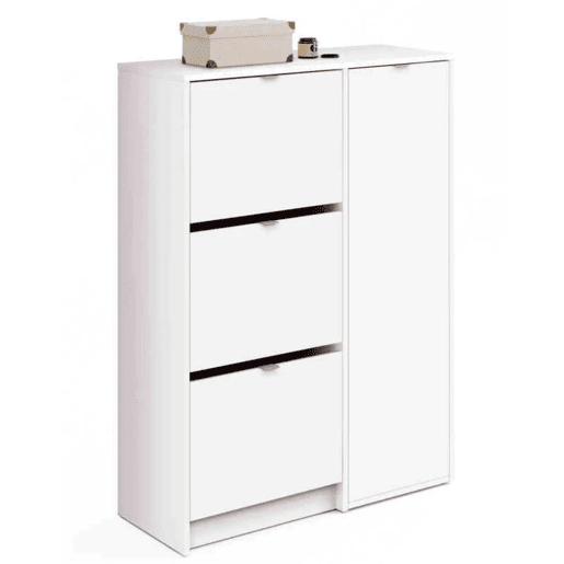 Sapateira Botero Multi-Room para Corredor em Estilo Contemporâneo na Cor Branca com 3 Portas e 2 Prateleiras Ajustáveis 122x85x37 cm Sapateira Botero Multi-Room para Corredor em Estilo Contemporâneo na Cor Branca com 3 Portas e 2 Prateleiras Ajustáveis 122x85x37 cm