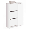 Sapateira Botero Multi-Room para Corredor em Estilo Contemporâneo na Cor Branca com 3 Portas e 2 Prateleiras Ajustáveis 122x85x37 cm