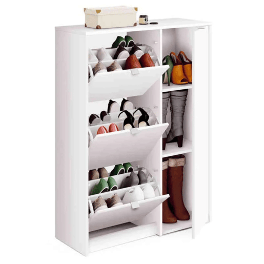 Sapateira Botero Multi-Room para Corredor em Estilo Contemporâneo na Cor Branca com 3 Portas e 2 Prateleiras Ajustáveis 122x85x37 cm Sapateira Botero Multi-Room para Corredor em Estilo Contemporâneo na Cor Branca com 3 Portas e 2 Prateleiras Ajustáveis 122x85x37 cm