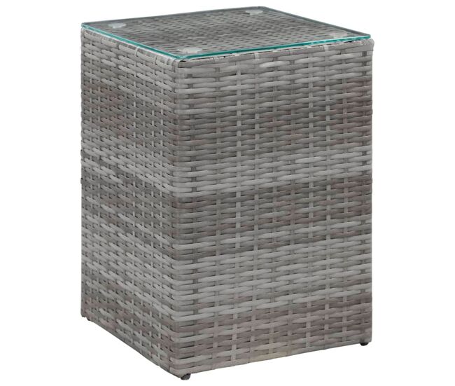Set de 3 mesitas auxiliares de jardín palermo ratán sintético gris