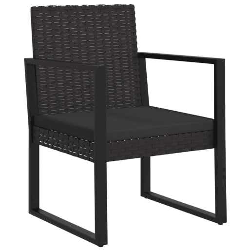vidaXL 3 pcs conjunto lounge de jardim c almofadões vime PE preto vidaXL 3 pcs conjunto lounge de jardim c almofadões vime PE preto