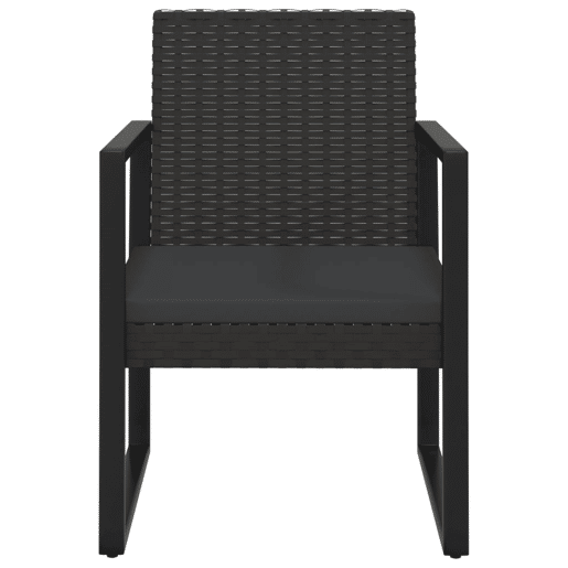 vidaXL 3 pcs conjunto lounge de jardim c almofadões vime PE preto vidaXL 3 pcs conjunto lounge de jardim c almofadões vime PE preto