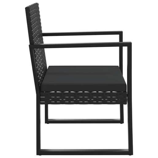 vidaXL 3 pcs conjunto lounge de jardim c almofadões vime PE preto vidaXL 3 pcs conjunto lounge de jardim c almofadões vime PE preto