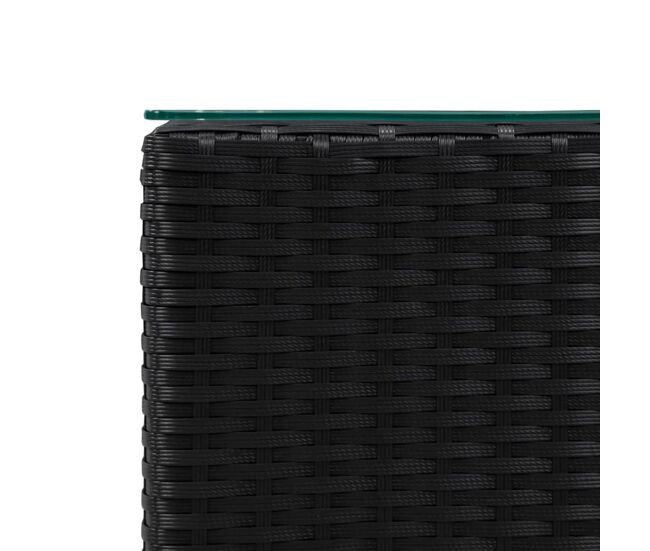 Set de 3 mesitas auxiliares de jardín palermo ratán sintético negro