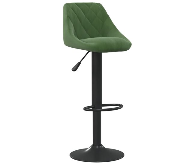Vidaxl taburete de cocina de terciopelo verde oscuro