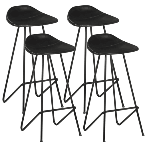 vidaXL Bancos de bar 4 pcs couro genuíno preto