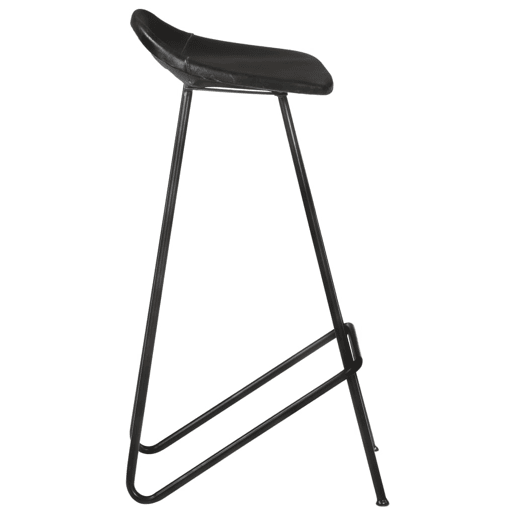 vidaXL Bancos de bar 4 pcs couro genuíno preto