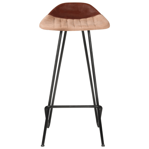 vidaXL Bancos de bar 4 pcs couro genuíno castanho