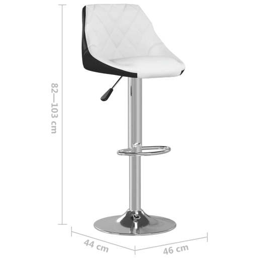 vidaXL Bancos de bar 2 pcs couro artificial branco e preto