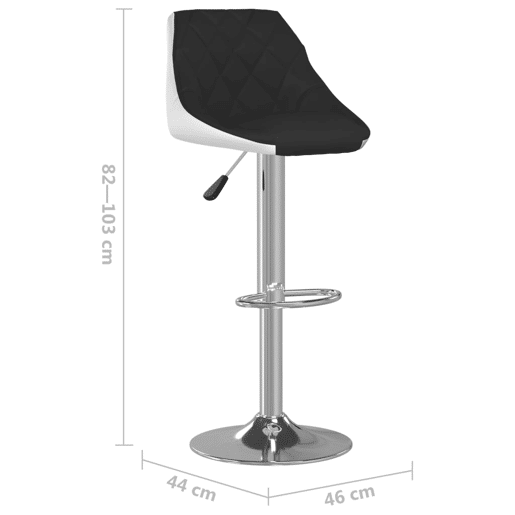 vidaXL Bancos de bar 2 pcs couro artificial preto e branco vidaXL Bancos de bar 2 pcs couro artificial preto e branco