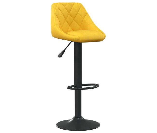 Vidaxl taburete de cocina de terciopelo amarillo mostaza
