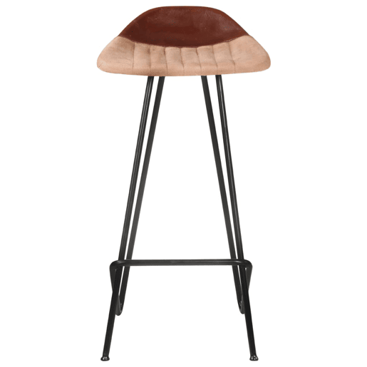 vidaXL Bancos de bar 2 pcs couro genuĂno castanho vidaXL Bancos de bar 2 pcs couro genuĂno castanho