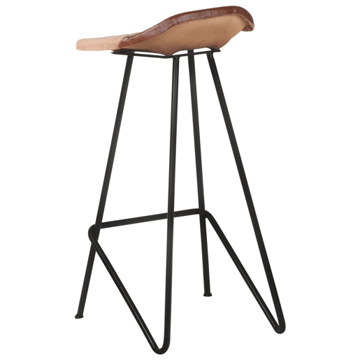vidaXL Bancos de bar 2 pcs couro genuĂno castanho vidaXL Bancos de bar 2 pcs couro genuĂno castanho