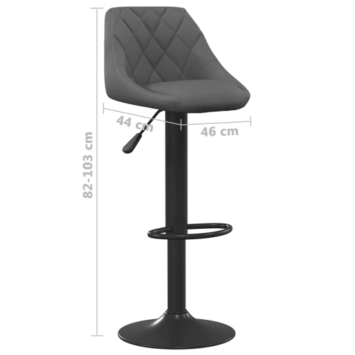 vidaXL Banco de bar veludo cinzento-escuro