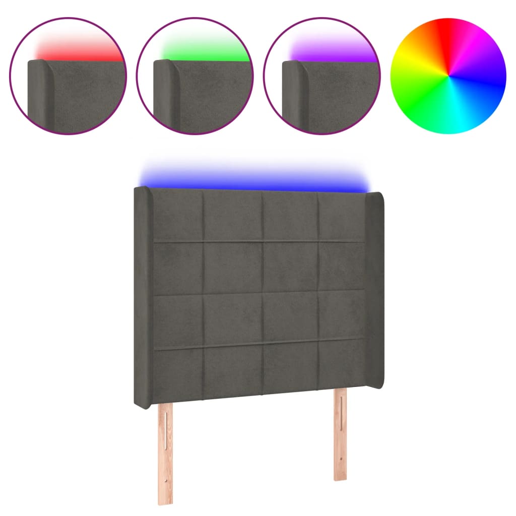 Cabecero Con Led 103 Gris Oscuro