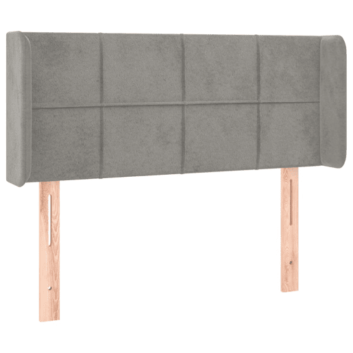 vidaXL Cabeceira cama c luzes LED veludo 103x16x7888 cm cinza-claro