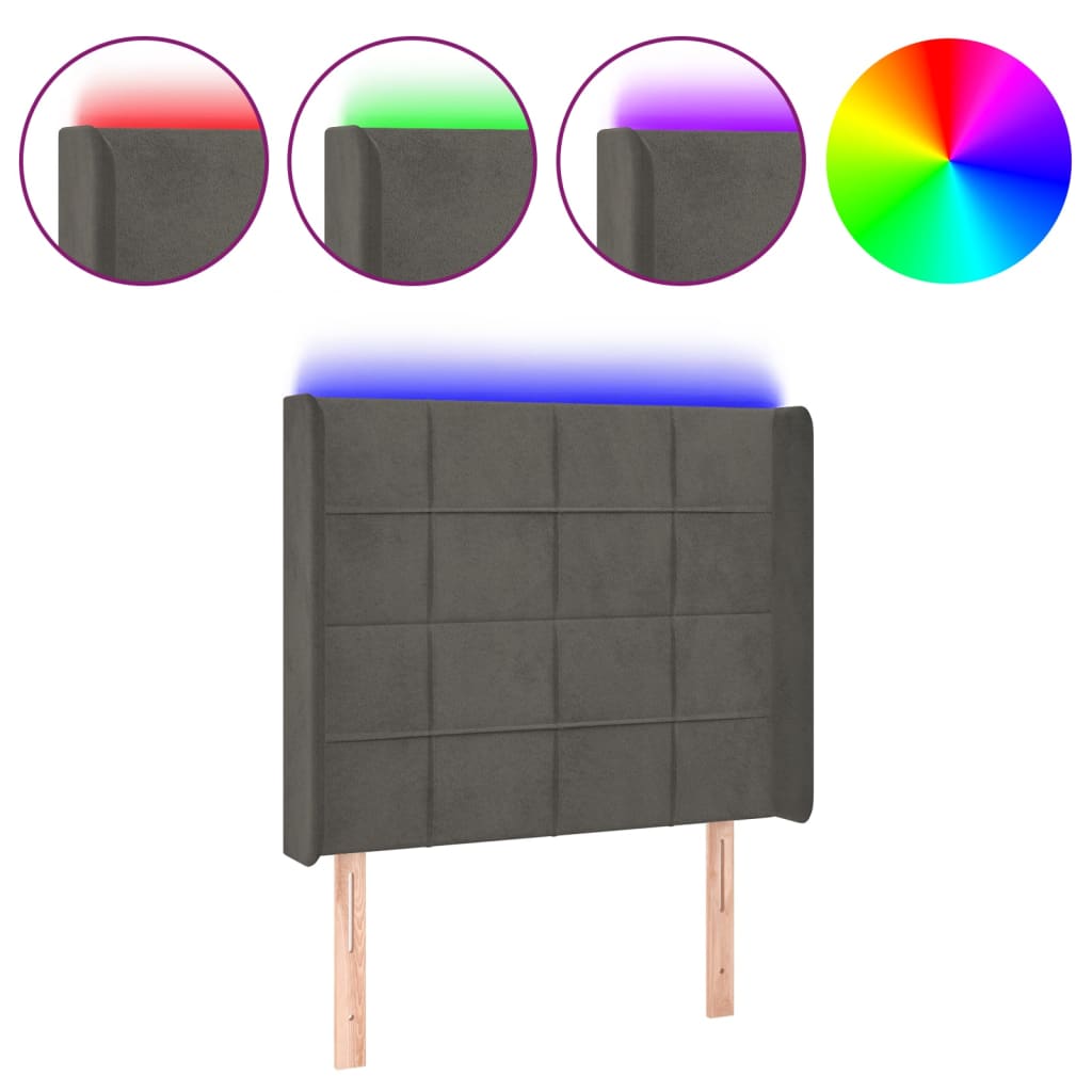 Cabecero Con Led 83 Gris Oscuro