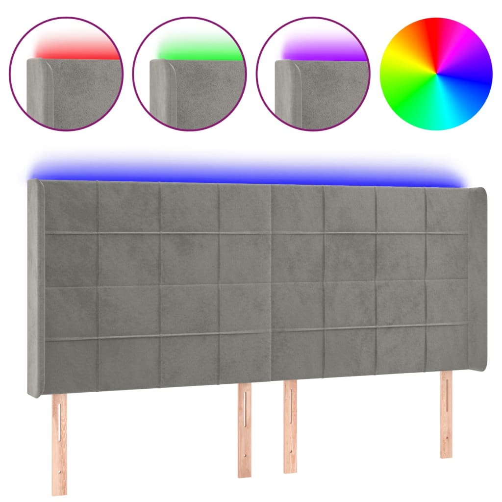 Cabecero Con Led 183 Gris Claro